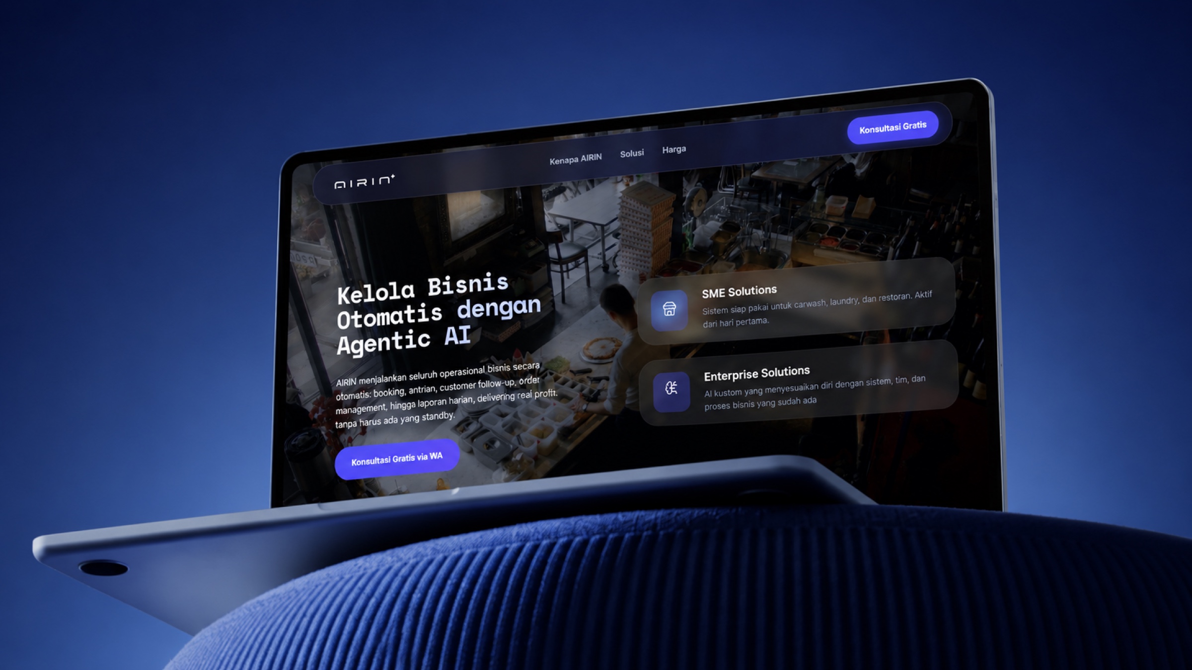 AIRIN brand visual mockup