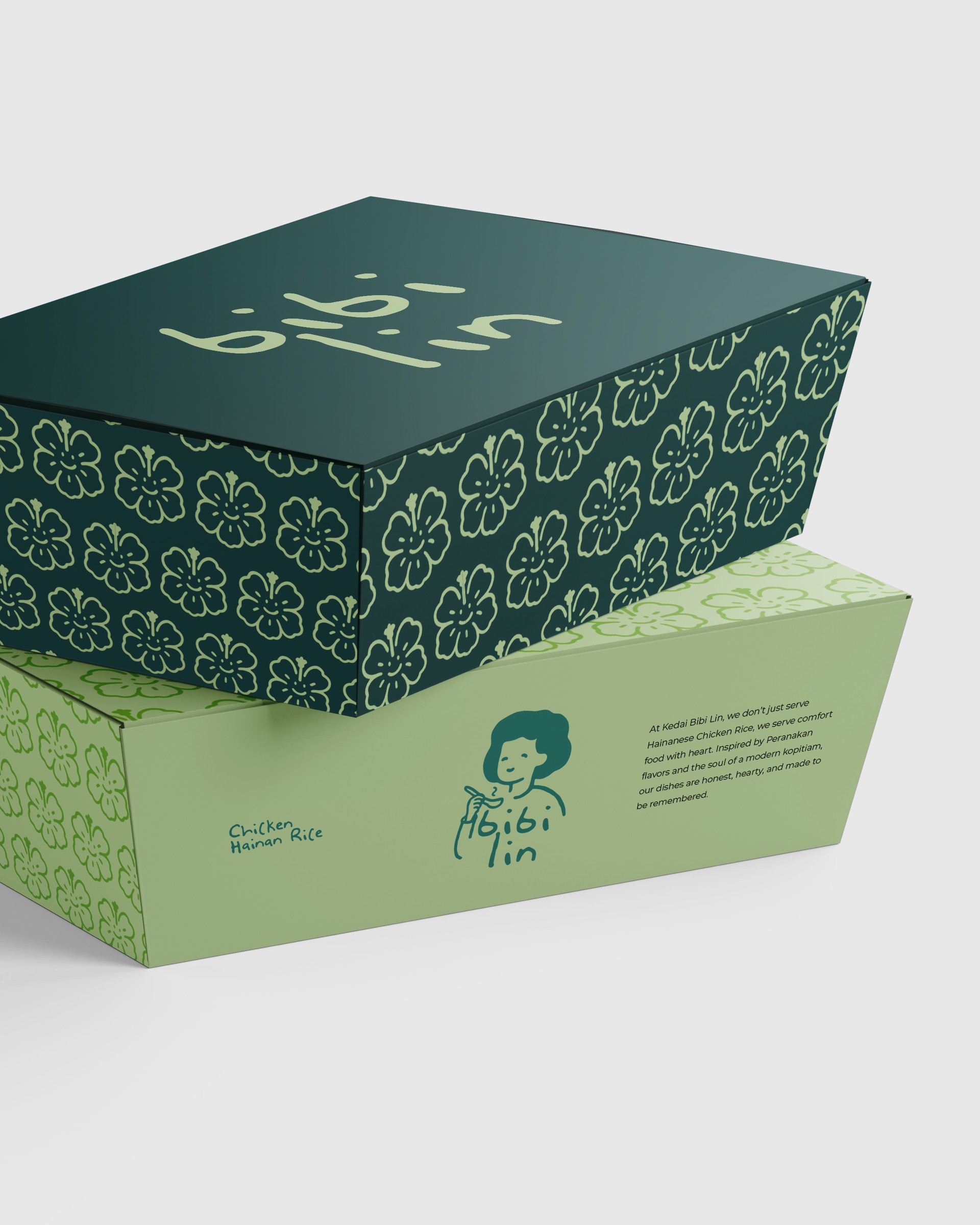Kedai Bibi Lin packaging box mockup